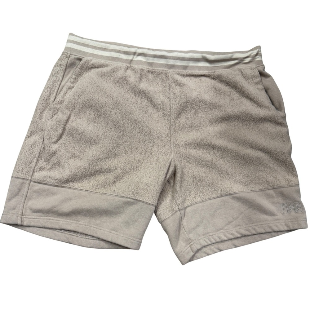 UGG Men's Blake Surf Knit Shorts XXL Beige Fleece Lounge Casual Athletic Comfort